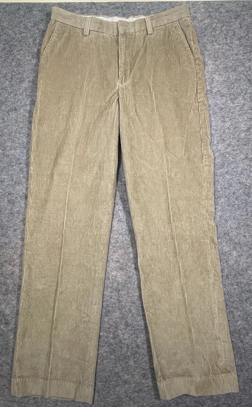 Orvis Corduroy Pants Khaki Men’s Size 34 Flat Front Pockets